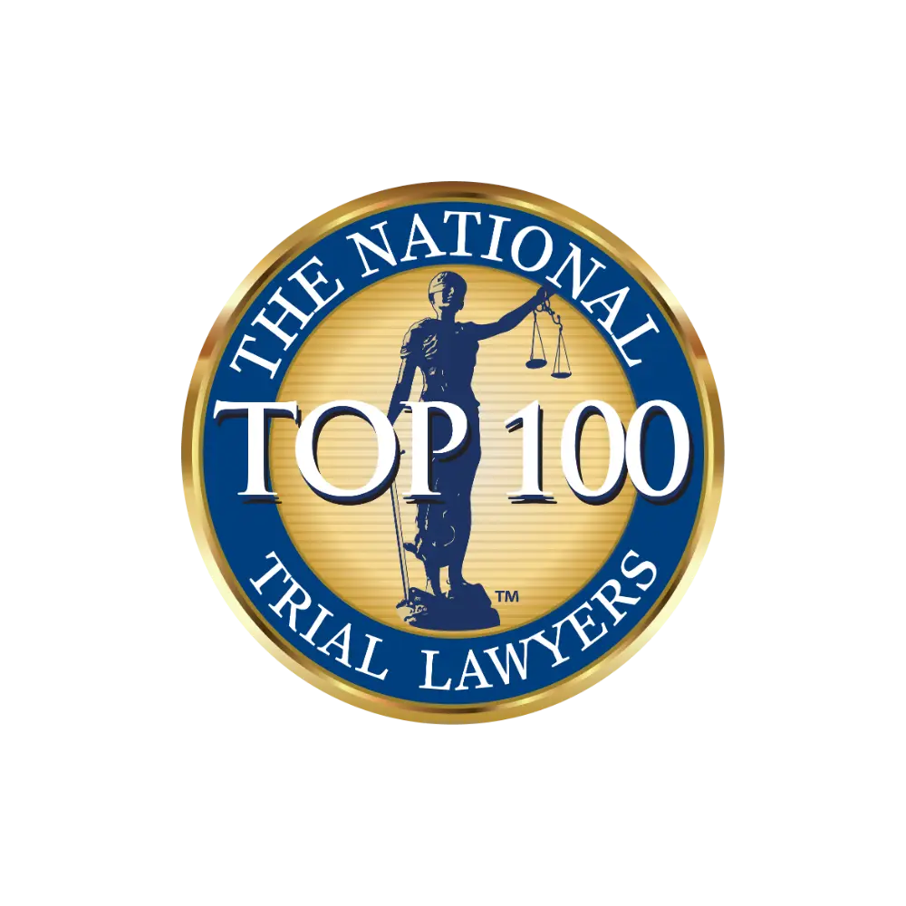 badge for top 100 national trial lawyers in 2024