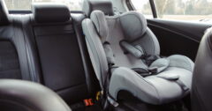 empty car seat in car