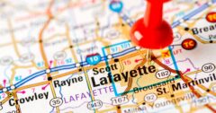 road map of area around lafayette louisiana