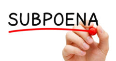 subpoena written with black marker