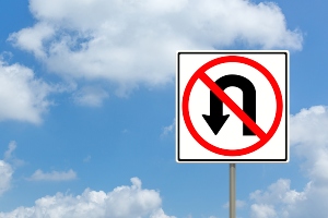 No U-turn sign. 